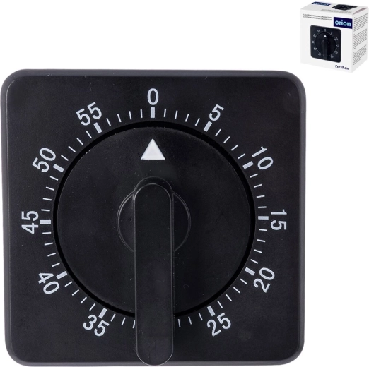 Mekanisk køkkentimer med magnet, sort