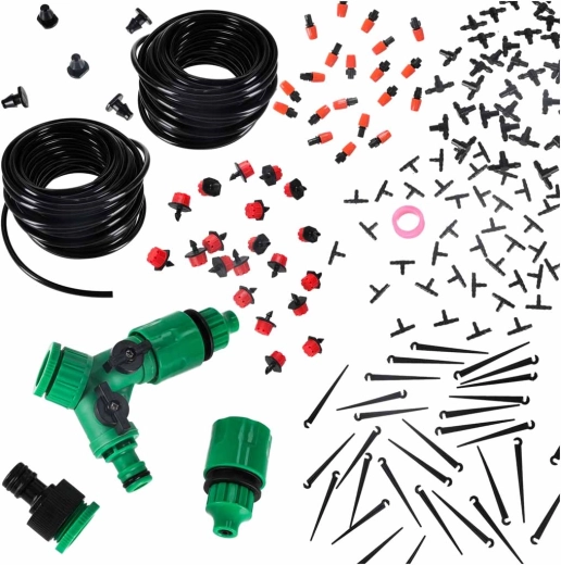 LUARO 25 m have-tåge- og drypvandingssæt