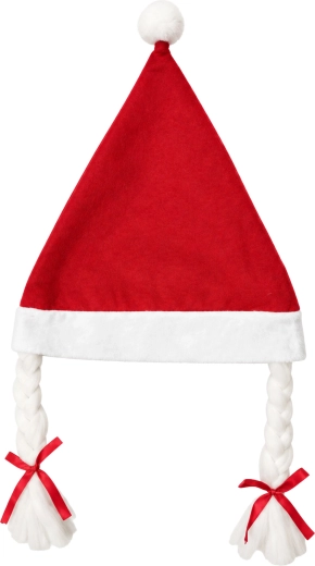 Julehue som fru Santa med fletninger - 1 stk.