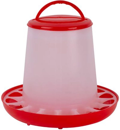 Foderautomat til fjerkræ 1,5 kg i plast med mulighed for ophæng