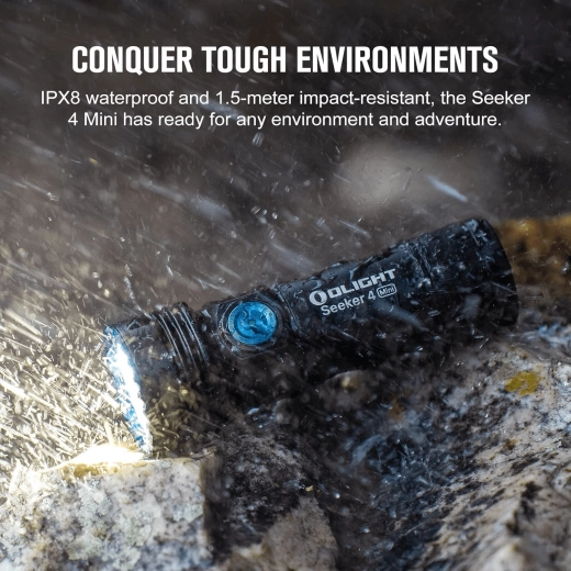 Lommelygte Olight Seeker 4 Mini Titanium Limited Edition med UV-lys