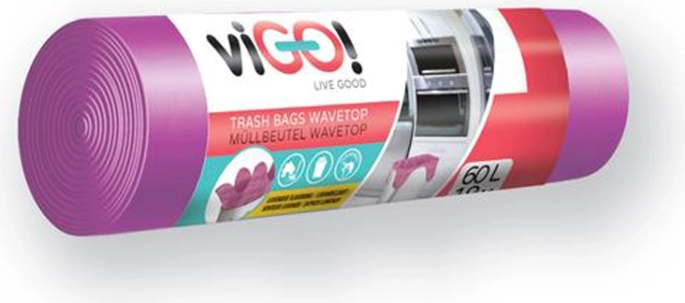 Affaldsposer med håndtag 60 l, lavendelduft, 18 stk