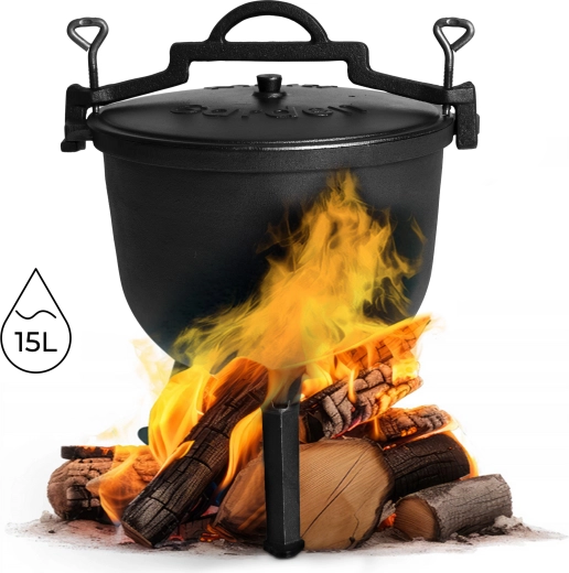 Støbejerns hængende gryde 15 l til bål MULTIGARDEN