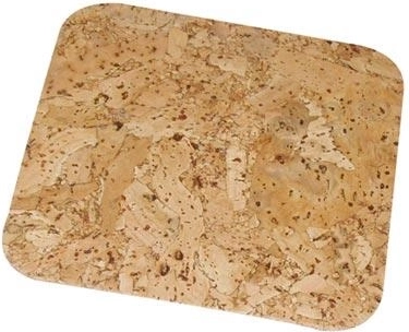 Firkantede bordskånere af kork 10 cm (6 stk)