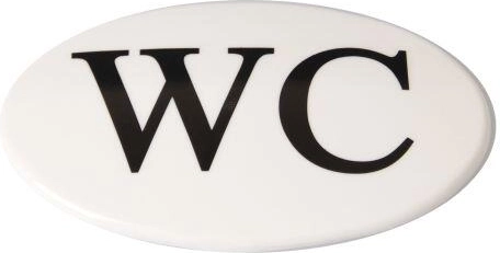 Dørskilt WC – hvid plast