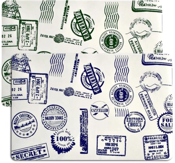 Plastik dækkeserviet TORO 43 × 28 cm med stempelmotiv, mix af farver