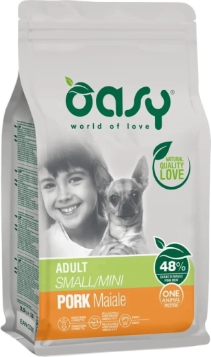 Oasy One Animal Protein Adult Small/Mini svinekød 2,5 kg