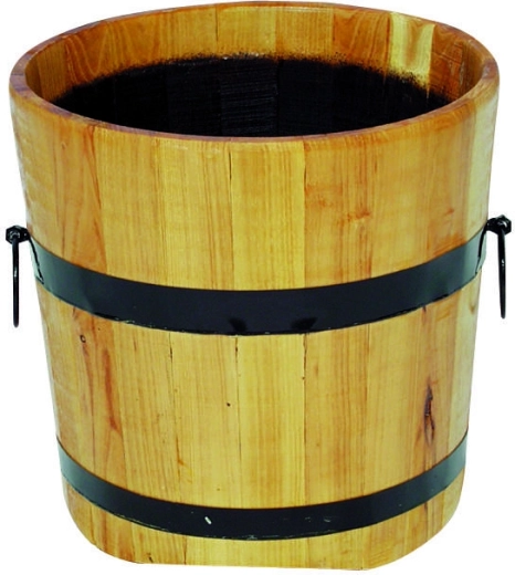 Træblomsterkasse med metalbånd 40 × 50 cm