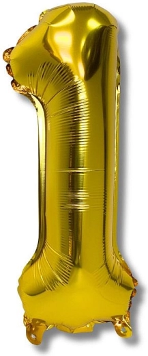Folieballon tal 1, guld 40 cm