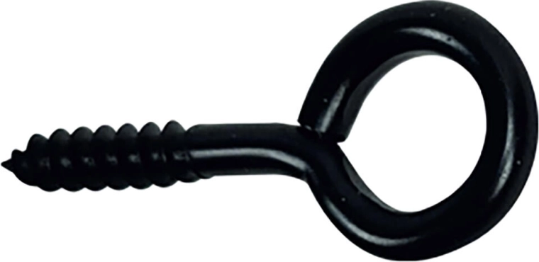 Lukket øje med skrue 19 × 60 mm, sort (6 stk)