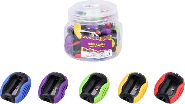 Enkelthuls blyantspidser 3,3 × 2 × 4 cm, farvemix