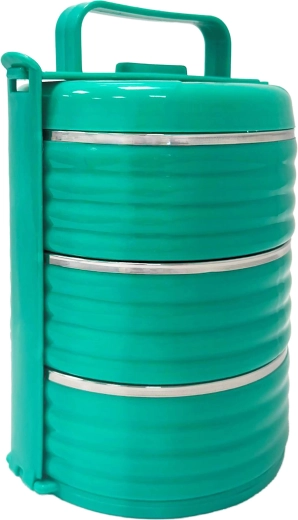 Plastisk madkasse med rustfrit stål indvendigt TORO 3×0,6 l