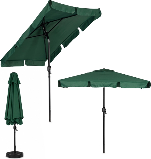 MultiGarden stor haveparasol med håndsving og tilt 200 × 130 cm, grøn