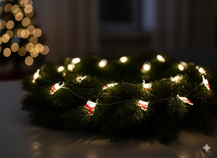 Lyskæde LED snemænd, 20 lys, batteridrevet