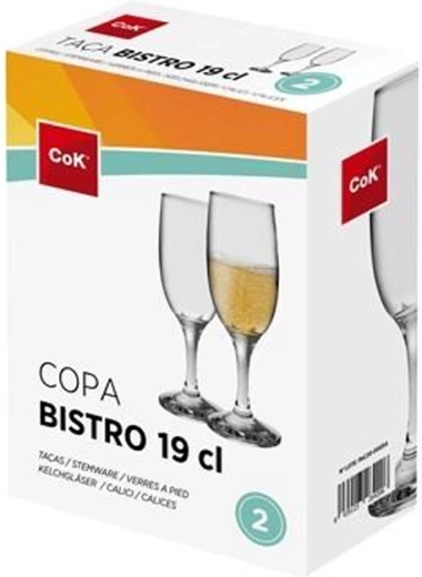 Sæt champagneglas Bistro 190 ml, 2 stk., glas