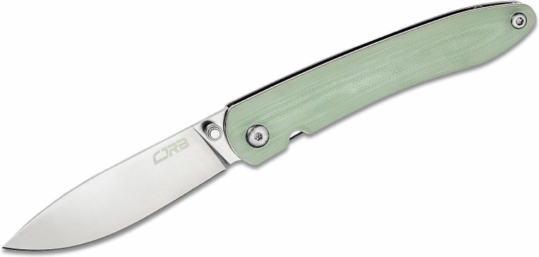 Foldekniv CJRB Ria 7,5 cm, sand polish, transparent grøn, G10