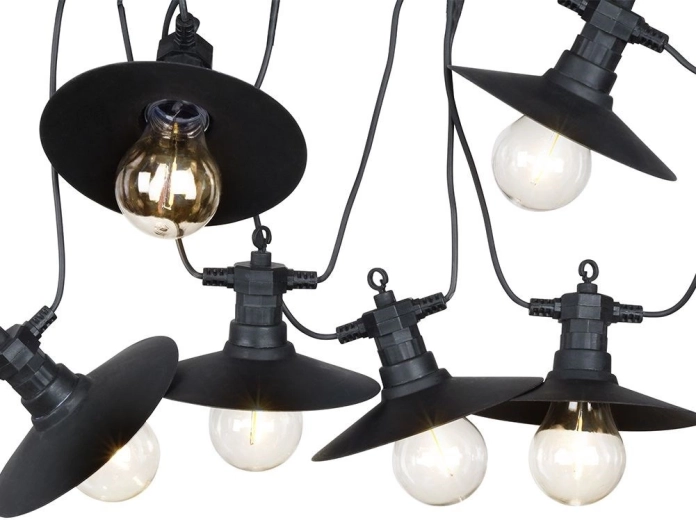 Udendørs lyskæde 5,5 m med 6 LED-pærer, IP44, varmt lys