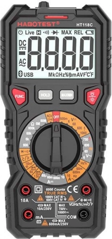 Digitalt multimeter true rms med batteritest habotest ht118c