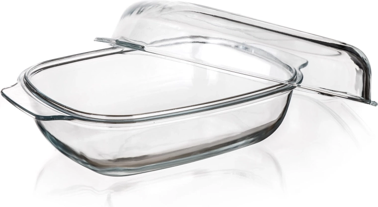 Glasbagefad med låg 5,7 l CASEO, 34,5 × 22,5 × 14,5 cm