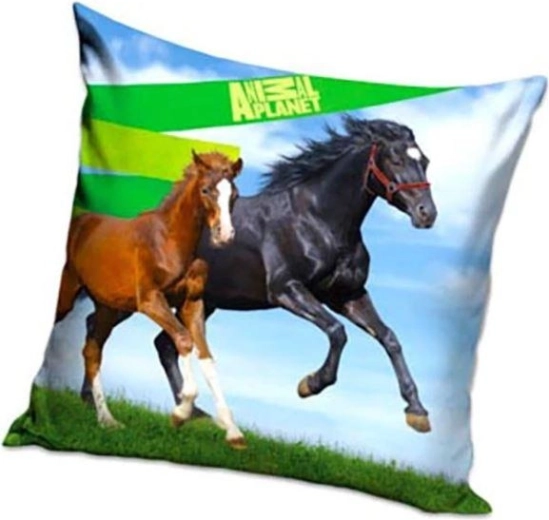 Pudebetræk Animal Planet heste 40 × 40 cm