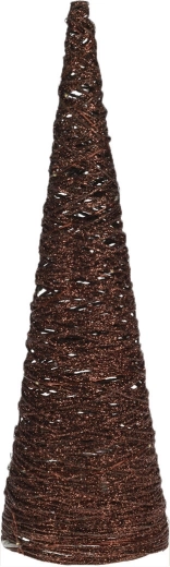 Dekorativ pyramide 40 cm med LED-belysning, metal, brun