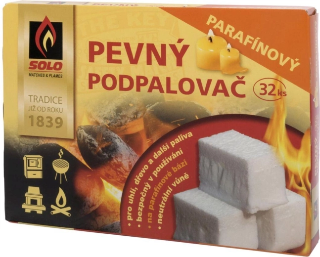 Fast paraffin-optændingsblok SOLO, 32 stk.