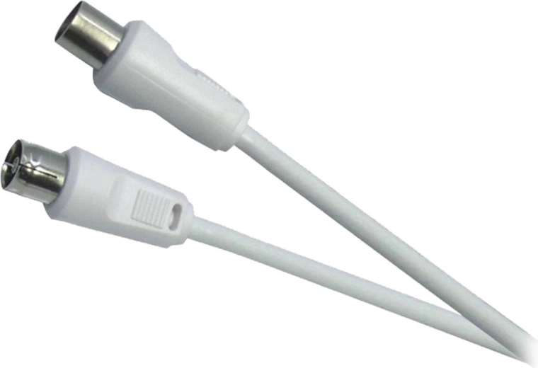 Sencor antennekoaksialkabel IEC-hanstik–hunstik 5 m hvid