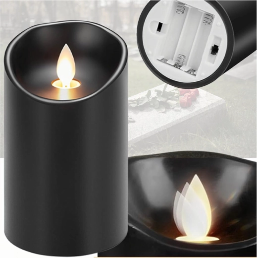 LED-indsats til gravlys med flammeeffekt, 12,5 cm