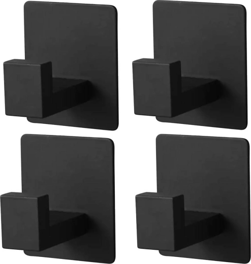 DA106 4x selvklæbende sorte badeværelseskroge