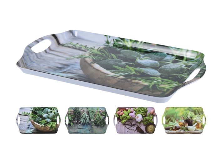 Melamin serveringsbakke 45 × 30 cm med håndtag