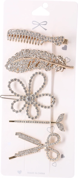 Sæt med gyldne hårspænder - 5 stk.