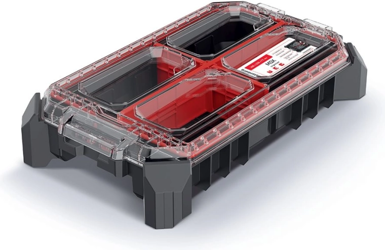 Modulær organizer MSX 36,8 × 22,8 × 7,7 cm med gennemsigtigt låg