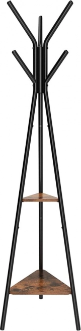 Træstander-garderobestativ LOFT med hylder