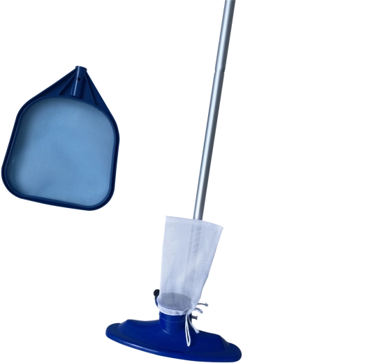 Poolrengøringssæt 205 cm med aluminiumstang og net