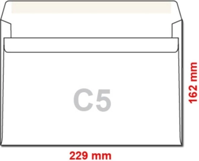 Selvklæbende postkuverter C5 50 stk.