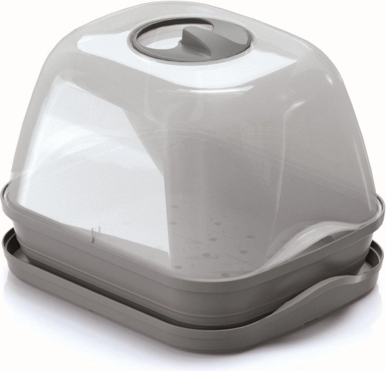 Forkultiveringsbakke med låg 25,7 × 19,6 × 18,5 cm, grå