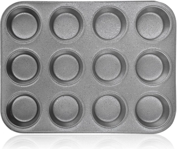 Muffinforme GRANITE med nonstick-overflade, 12 stk.