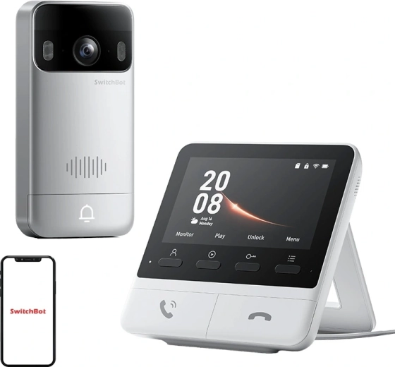SwitchBot smart videodørklokke med indendørs monitor (2K)