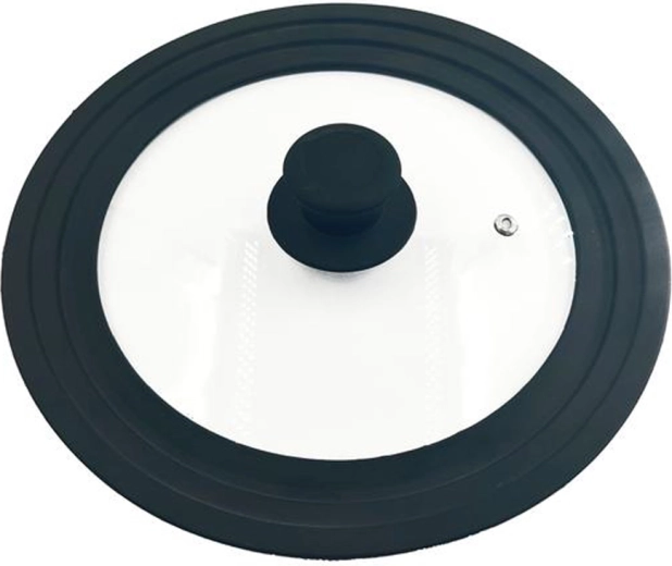 Universalt låg i hærdet glas med ventil 22/24/26 cm