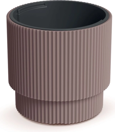 Riflet plantekrukke med indsats 29,8 cm – farven marsala, holdbar plast