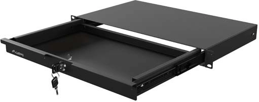 Låseskuffe til 19" rack 1U 270 mm sort Lanberg