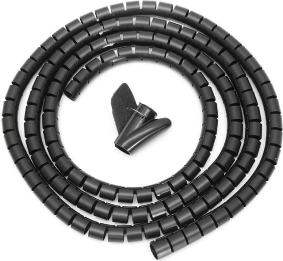 Spiral kabelorganisator (beskyttende afdækningsbånd) sort 3 m - 1 stk.