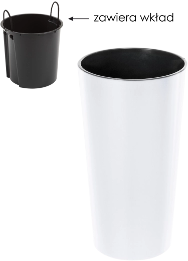 Plantekrukke Lilia 25 cm hvid blank med indsats