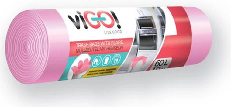 Affaldsposer med håndtag 60 l, duft af jordbær, 18 stk.