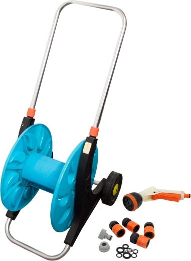 Haveslangevogn 60 m med sprøjtepistol og koblinger