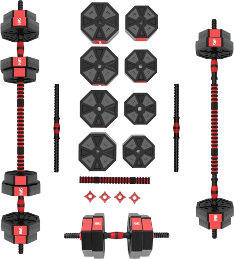 HMS SGC15 justerbart vægtsæt 15 kg – håndvægte og stang