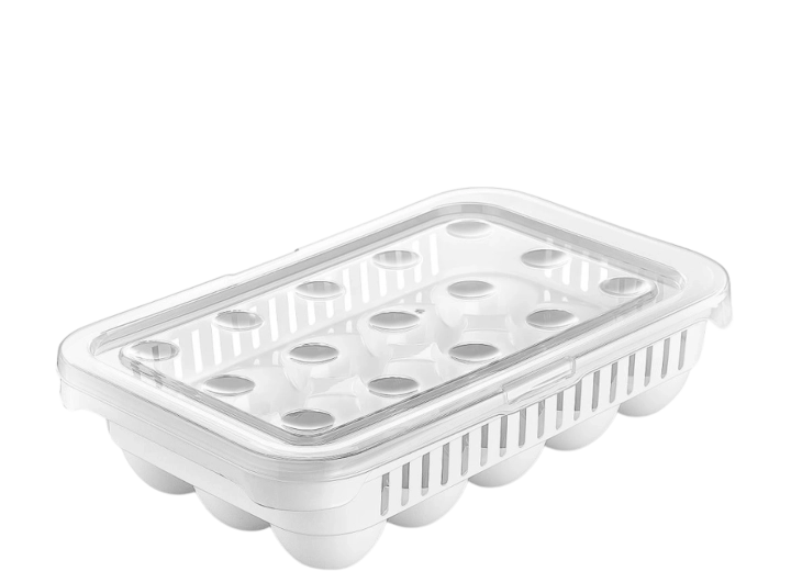Rektangulær æggebeholder til 15 stk.