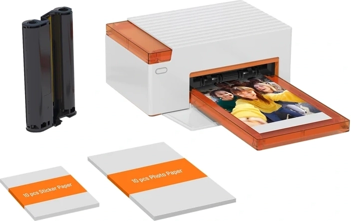 Fotoprinter Liene Amber M110 4 × 6 tommer med sæt med 10 fotos og 10 klistermærker