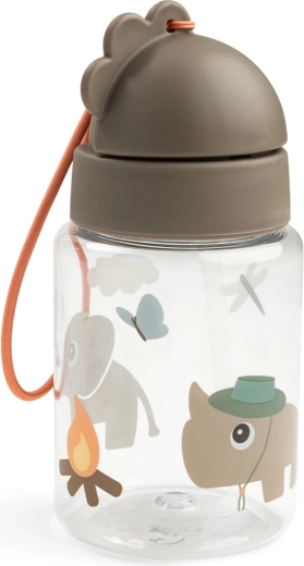 Done by Deer flaske med sugerør Tiny trails sandfarvet 280 ml