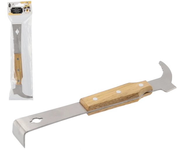 Biodlingsmejsel i rustfrit stål med træhåndtag og afstandskile 26 cm